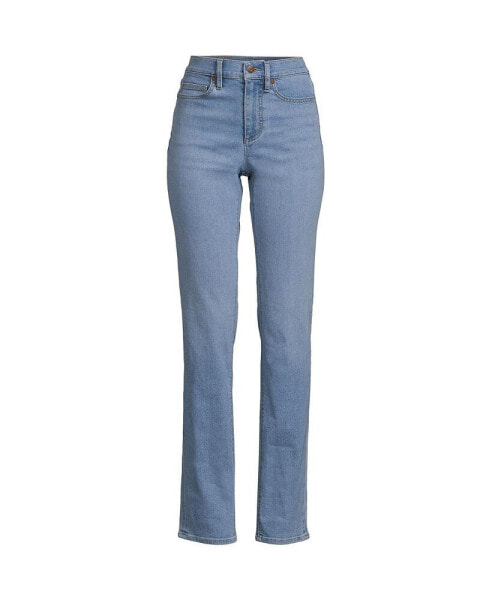 Petite Recover High Rise Straight Leg Blue Jeans