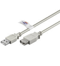 Wentronic Goobay USB 2.0 Hi-Speed extension cable, grey, 1.8m, 1.8 m, USB A, USB A, USB 2.0, 480 Mbit/s, Grey