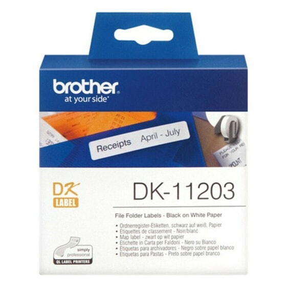 Теги Brother DK-11203 Белый Чёрный Черный/Белый бумага