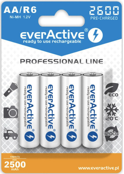 everActive Rechargeable batteries Ni-MH R6 AA 2600 mAh Professional - Battery - Mignon (AA)