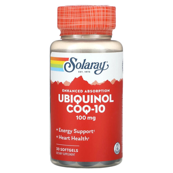Витаминный комплекс SOLARAY Ubiquinol CoQ10, улучшающий усвоение, 100 мг, 30 мягких гелей