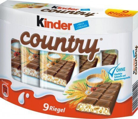 Kindermann Kinder Country - Milk chocolate - 211 g - Chocolate,Milk - 1675 kJ - 400 kcal - 0.7 g
