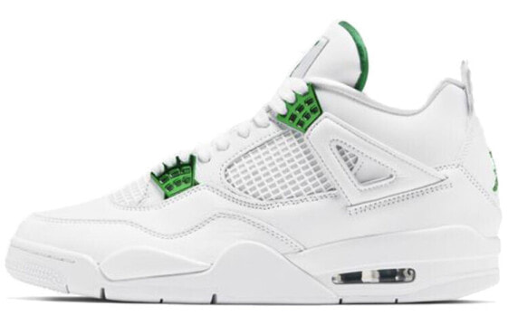 Jordan Air Jordan 4 retro "green metallic" 中帮 复古篮球鞋 男女同款 白绿