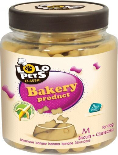 Лакомство для собак Lolo Pets Classic Ciastka - Косточки банановые в банках M - 210г