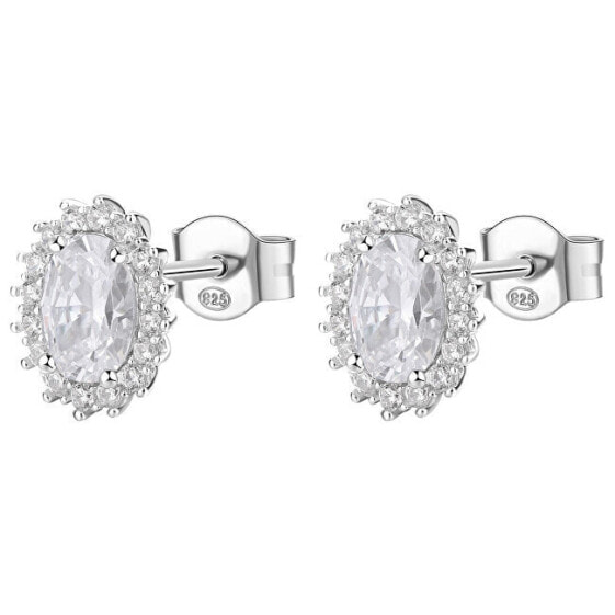 Elegant silver earrings Fancy Infinite White FIW58