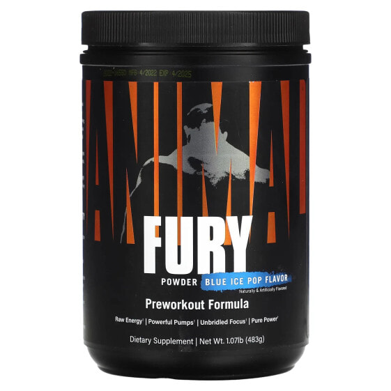 Fury® Essentials, Pre Workout, Blue Ice Pop, 1.06 lbs (483 g)