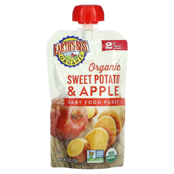 Organic Baby Food Puree, 6+ Months, Sweet Potato & Apple, 4 oz (113 g)