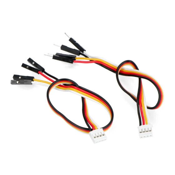 Кабели Grove - набор из 5 штук 4-х контактных 2мм - женских/мужских 2,54мм кабелей 20см M5Stack