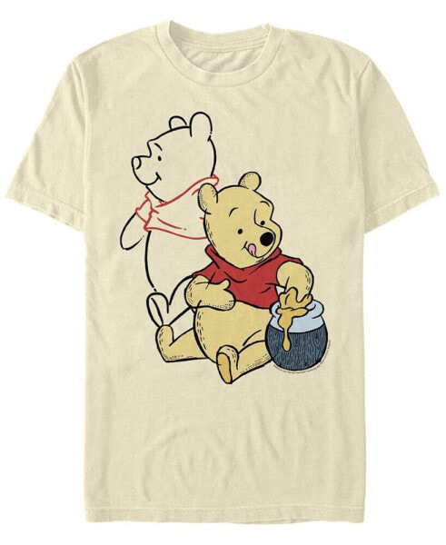 Men's Pooh Line Art Short Sleeve Crew T-shirt