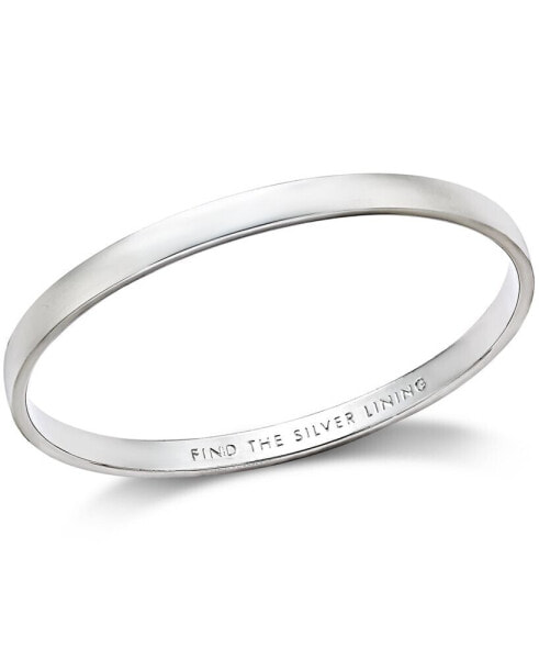 Silver-Tone "Find The Silver Lining" Message Bangle Bracelet