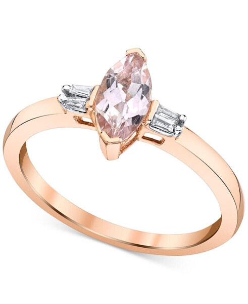 Morganite (5/8 ct. t.w.) & Diamond (1/20 ct. t.w.) Ring in 14k Rose Gold
