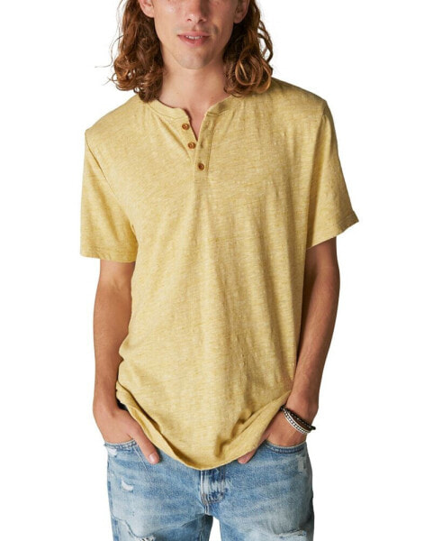Men's Linen Short Sleeves Henley T-shirt