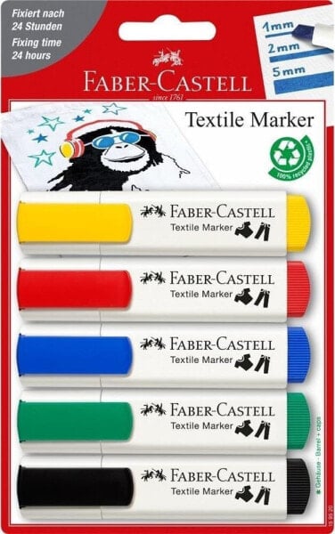 Faber-Castell Markery do tkanin zestaw podstawowy 5szt