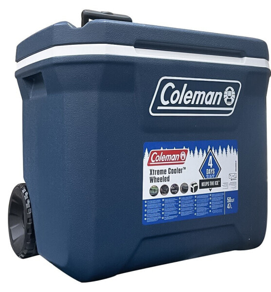 Coleman Xtreme Wheeled 50 Qt 47 Liter Kühlbox mit Rollen blau 2000037211 B-Ware