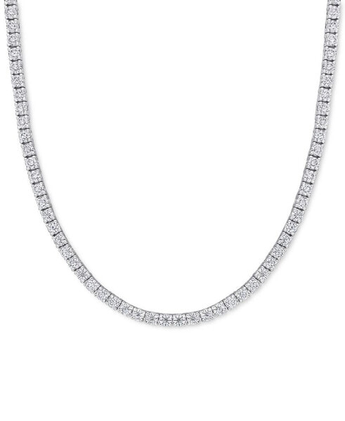 Macy's lab-Grown Moissanite 17" Tennis Necklace (12-1/2 ct. t.w.) in Sterling Silver