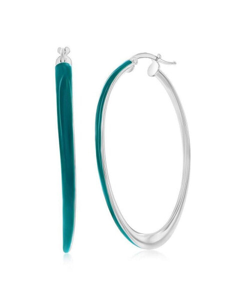 Серьги Simona Enamel Oval Hoops