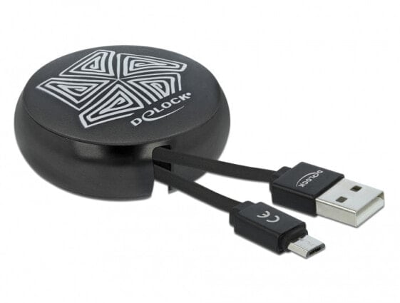 Delock Câble rétractable USB 2.0 Type-A à Micro-B black - 0.92 m - USB A - USB C - USB 2.0 - Black