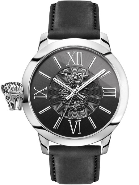 Наручные часы Gevril Women's Gandria Black Leather Watch 36mm.