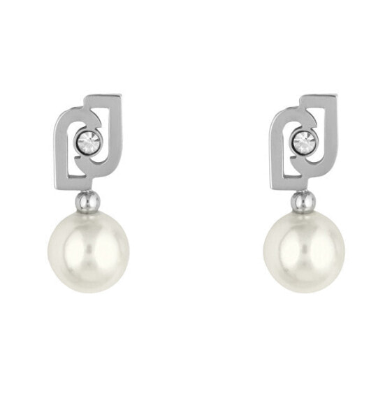 Charming steel earrings with beads Icona LJ1668