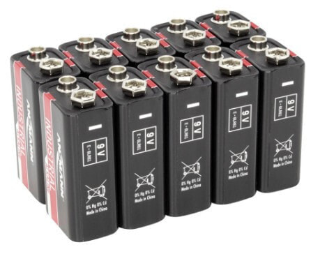 Одноразовая батарейка ANSMANN® 1505-0001 9V щелочная 10 шт.