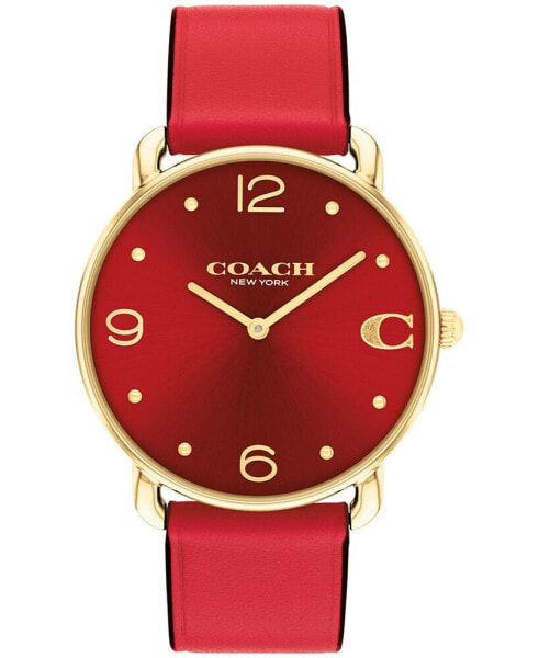 Women's Elliot Red Leather Strap Watch 36mm