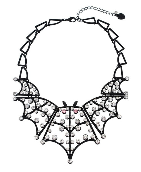 Faux Stone Bat Statement Bib Necklace