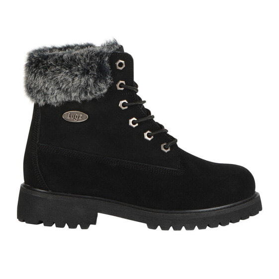 Lugz Convoy Faux Fur Lace Up Womens Black Casual Boots WCNYFD-001