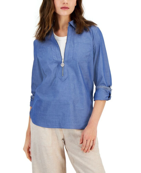 Women's Cotton Half-Zip Shirt