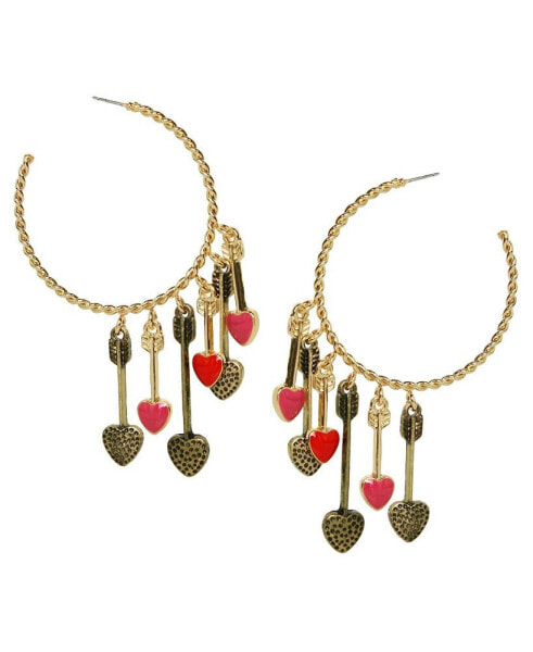 Серьги Betsey Johnson Heart Arrow Hoop