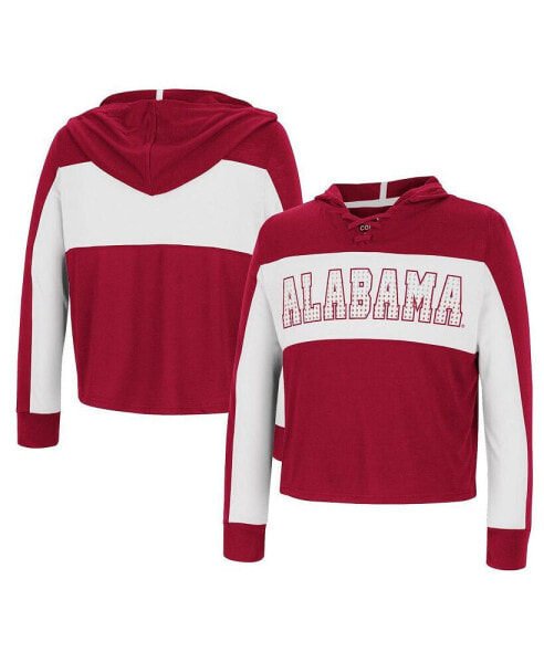 Big Girls Crimson Alabama Crimson Tide Galooks Hoodie Lace-Up Long Sleeve T-shirt