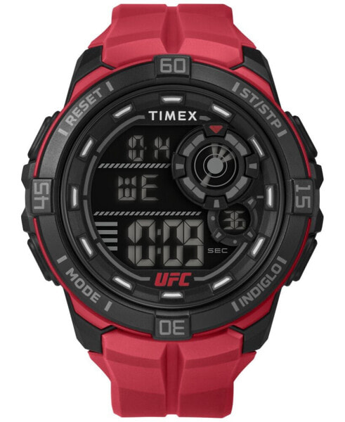 Men's UFC Rush Digital Red Polyurethane Strap 52mm Round Watch