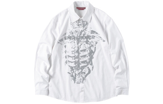 ENSHADOWER隐蔽者 骨骼印花休闲长袖衬衫 男款 白色 / Рубашка ENSHADOWER Trendy Clothing Shirt