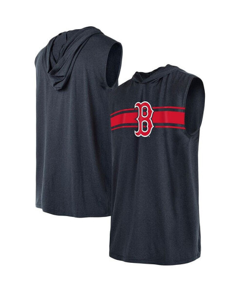 Men's Navy Boston Red Sox Sleeveless Pullover Hoodie