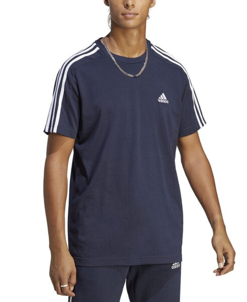 Футболка с графическим логотипом adidas Essentials 3-Stripes для мужчин, регулярного и большого размера