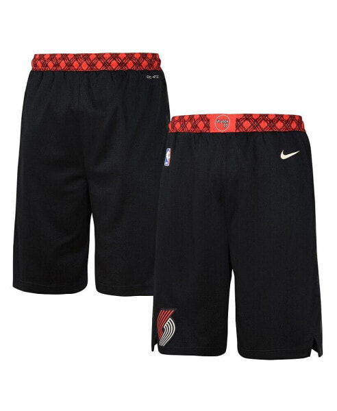 Big Boys Black Portland Trail Blazers 2023/24 City Edition Swingman Performance Shorts