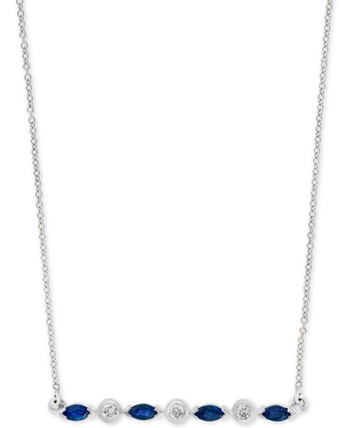 Ruby (3/8 ct. t.w.) & Diamond (1/10 ct. t.w.) 18" Bar Necklace in 14k Rose Gold (Also in Emerald)
