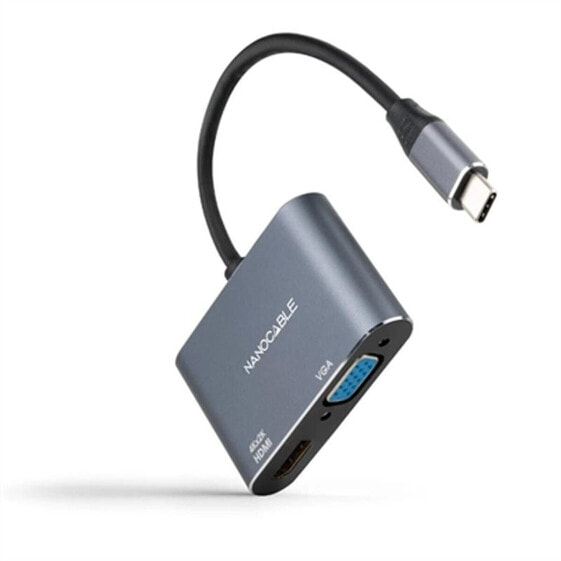 Адаптер USB-C — VGA/HDMI NANOCABLE 10.16.4303 Серый 4K Ultra HD