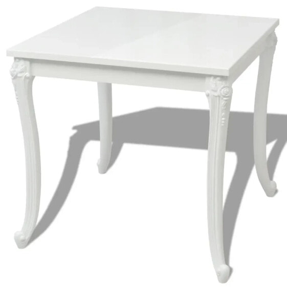 Стол обеденный vidaXL Hochglanz-Weiß 80 x 80 x 76 см (MDF и пластик)
