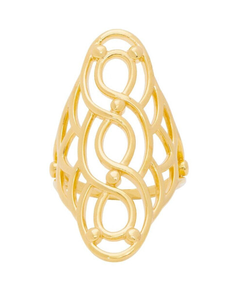Кольцо Macy's Shiny Polished Swirl Oval Gold