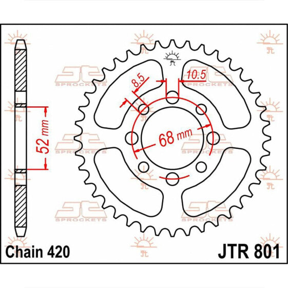 JT SPROCKETS 420 JTR801.45 Steel Rear Sprocket