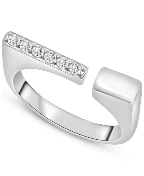 Diamond Open Square Ring (1/6 ct. t.w.) in 10k White Gold, Created for Macy's