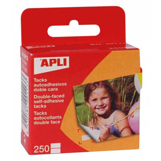 APLI Double Side 12x16 mm Self-Adhesive Tacks 250 Units