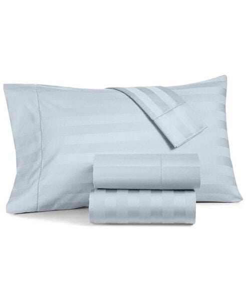 1.5" Stripe Extra Deep Pocket 550 Thread Count 100% Cotton 4-Pc. Sheet Set, King, Created for Macy's