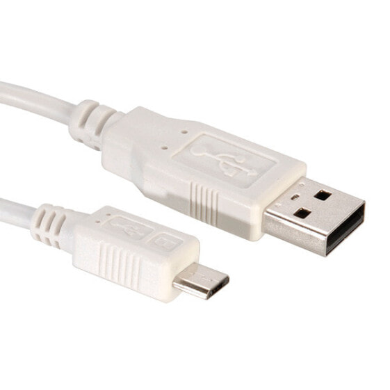VALUE USB 2.0 Cable - A - Micro B - M/M 0.15 m - 0.15 m - USB A - Micro-USB B - USB 2.0 - 480 Mbit/s - White