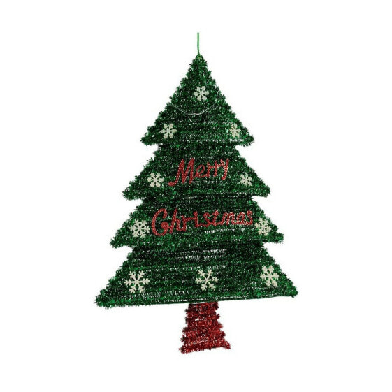 Настенный декор Krist+ Новогодняя ёлка 44 x 58,8 x 7 см Красно-серебристо-зеленый пластик полипропилен