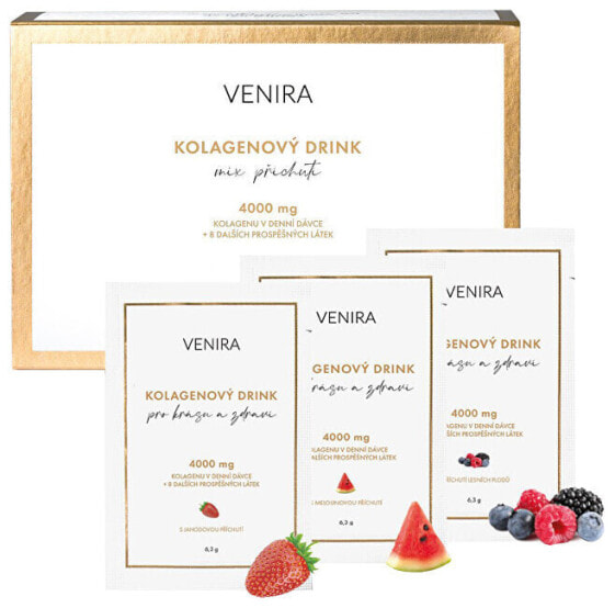 Витаминный напиток для волос, ногтей и кожи с вкусами (клубника, дыня, лесные ягоды) 30 пакетиков Venira