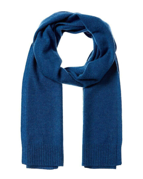 Qi Cashmere Jersey Cashmere Scarf Men's Blue Os