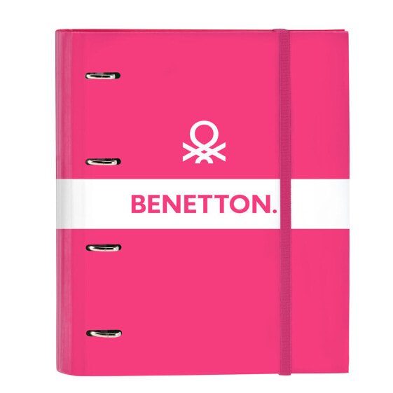 Ring binder Benetton Raspberry Fuchsia (27 x 32 x 3.5 cm)