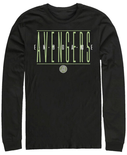 Marvel Men's Avengers Endgame Text Logo, Long Sleeve T-shirt