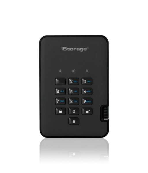 iStorage diskAshur2 256-bit 1TB USB 3.1 secure encrypted hard drive - Black IS-DA2-256-1000-B - 1000 GB - 3.2 Gen 1 (3.1 Gen 1) - 5400 RPM - Black